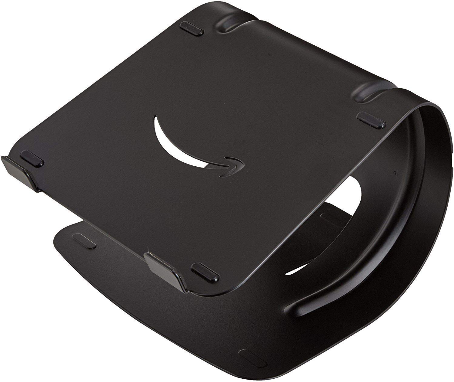 Amazon Basics Laptop Stand for PC & MacBook - Adjustable Ergonomic Computer Riser with Ventilation, Black - Perfect for Home Office, Gaming & Workspace Setup