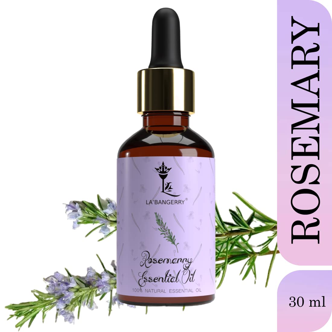 LA'BANGERRY Citronella & Rosemary Essential Oils Set (30ml) - Aromatherapy Diffuser Oils for Skin Care, Hair Growth, Candles & More | Perfect for Relaxation, Spa, Massage & Home Fragrance
