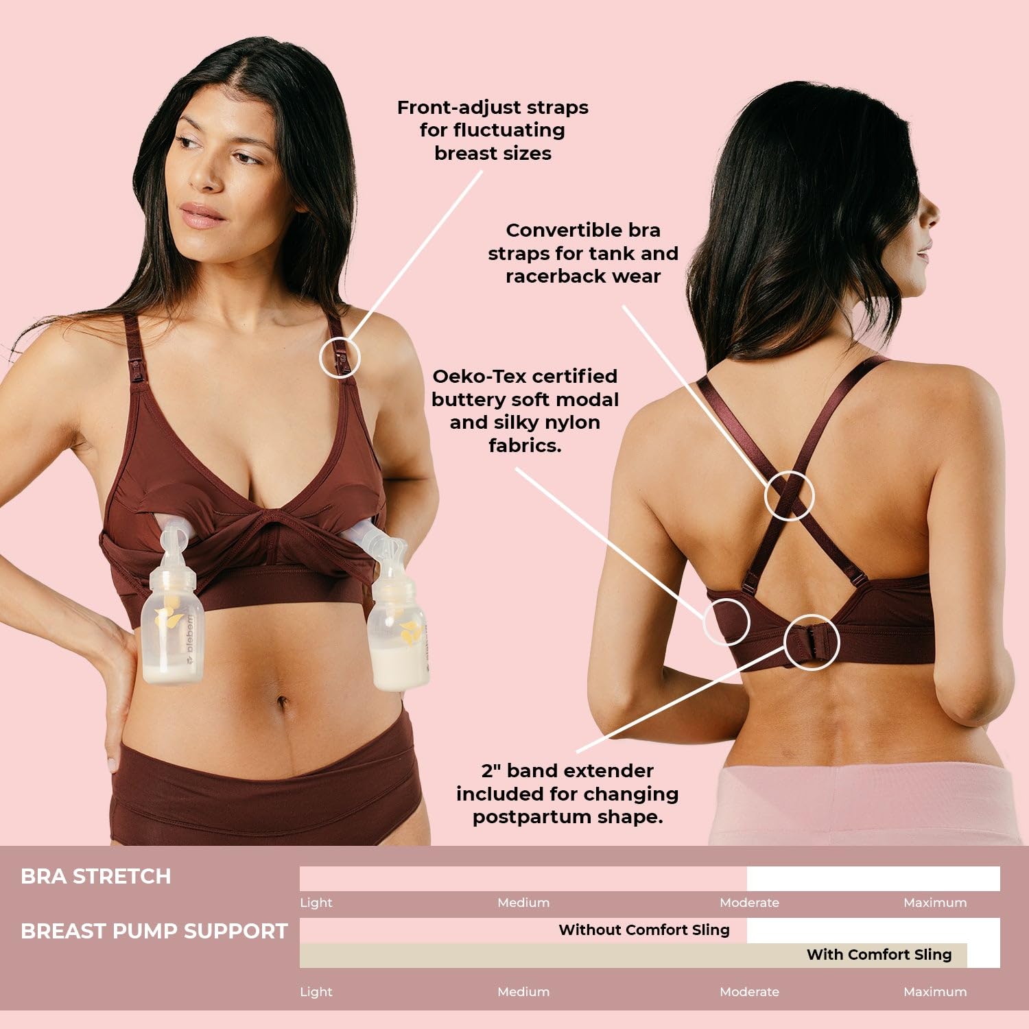 Supermom Hands Free Pumping & Nursing Bra - Comfortable Maternity Bra for Breastfeeding Women - Perfect for Work, Travel & Daily Use