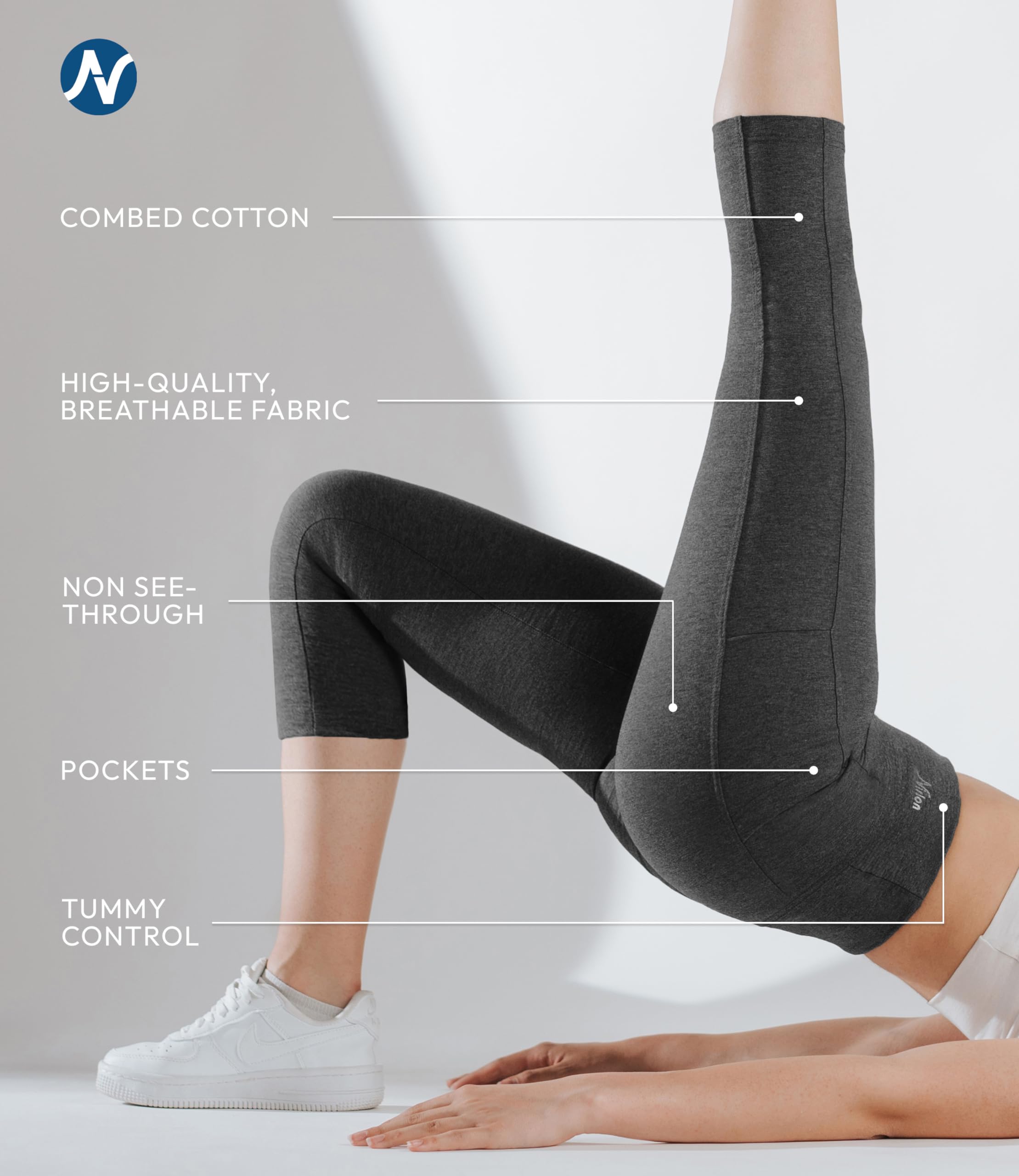 Breathable High Waisted Capri Leggings for Women with Pockets - Nirlon Yoga Pants for Running, Workout & Casual Wear