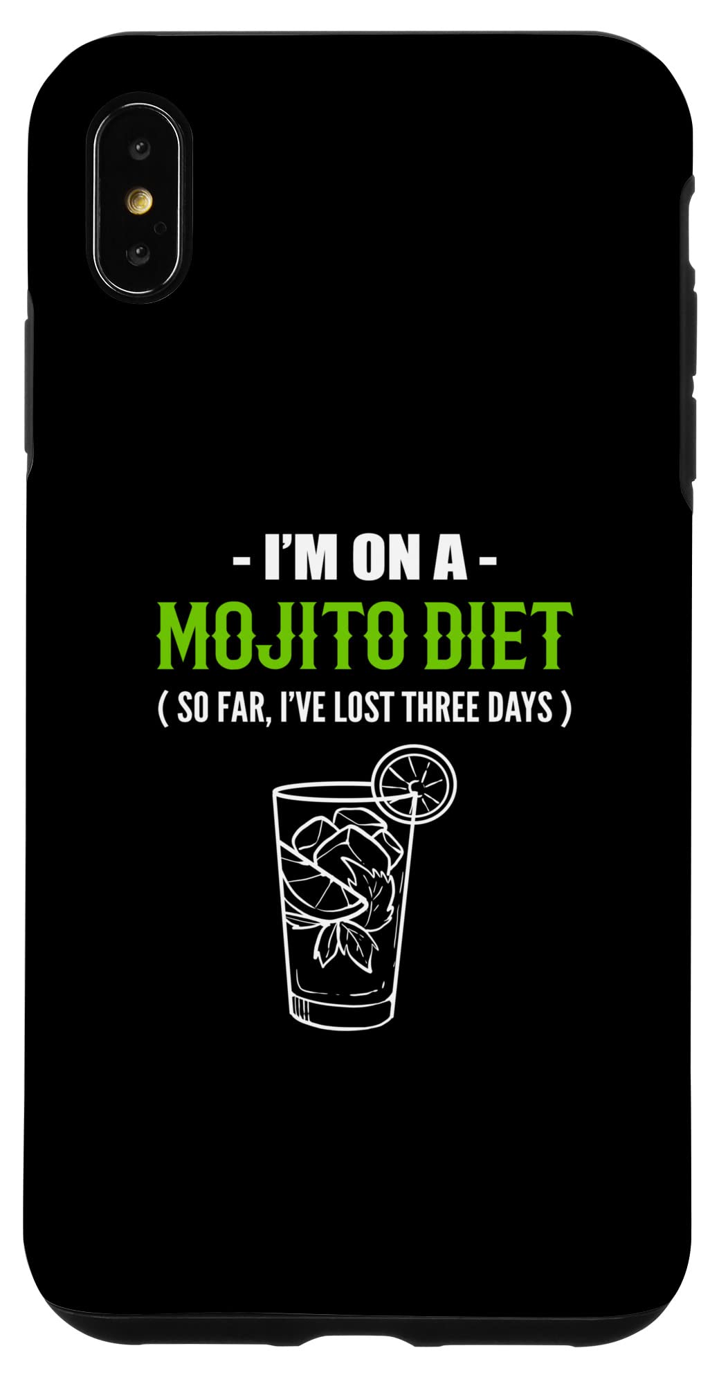 iPhone XS Max Case - Slim Protective Cover for Mojito & Diet Heavy Drinkers | Durable Shockproof Design for Daily Use, Travel & Outdoor Activities