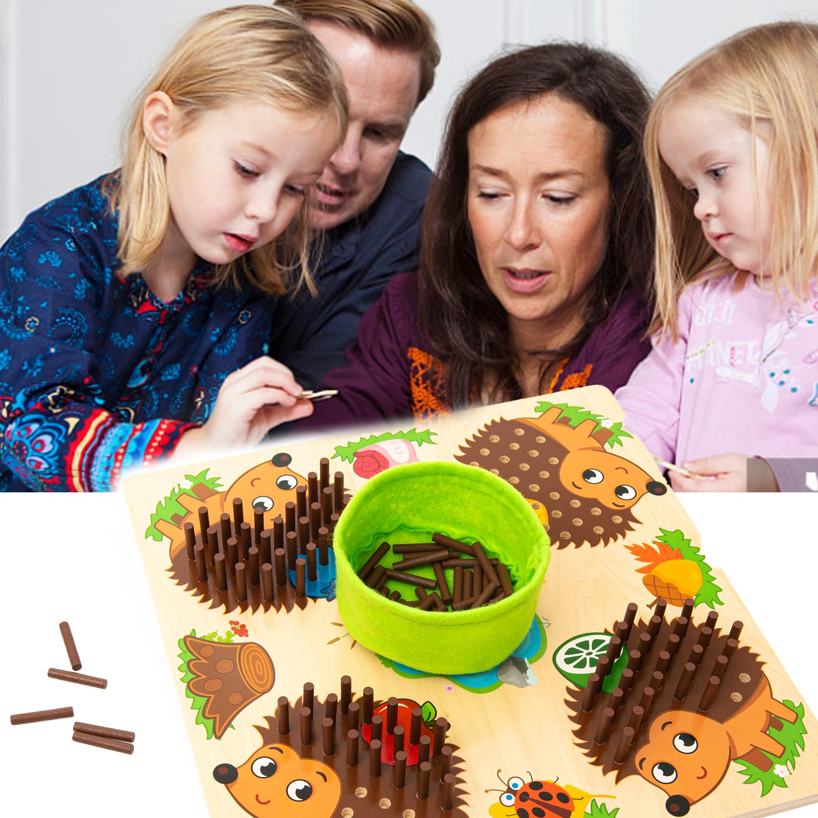 Montessori Hedgehog Counting & Matching Game - Fine Motor Skill Sorting Toys for Toddlers 3+ | Early Education Math Board Game | Birthday Gift for Kids | Perfect for Preschool Learning & Homeschool Activities