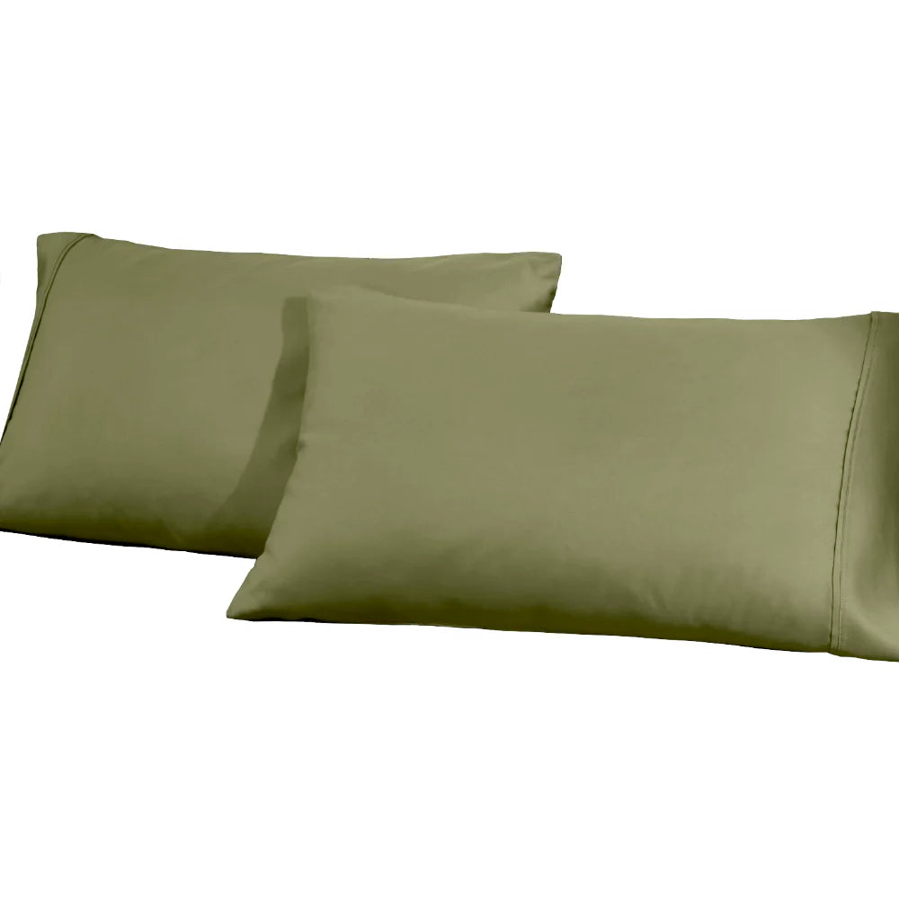 Premium 1200 Thread Count Cotton Blend 2-Piece Solid Pillowcase Set - Ultra Soft & Breathable for Bedroom Luxury (White, Queen Size) | Perfect for Home, Hotel, or Gift Giving