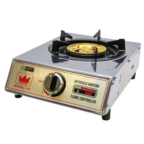 Crown 118 Portable Table Top Gas Stove - LPG/PUB Compatible for Outdoor Camping, Picnics & Emergency Cooking
