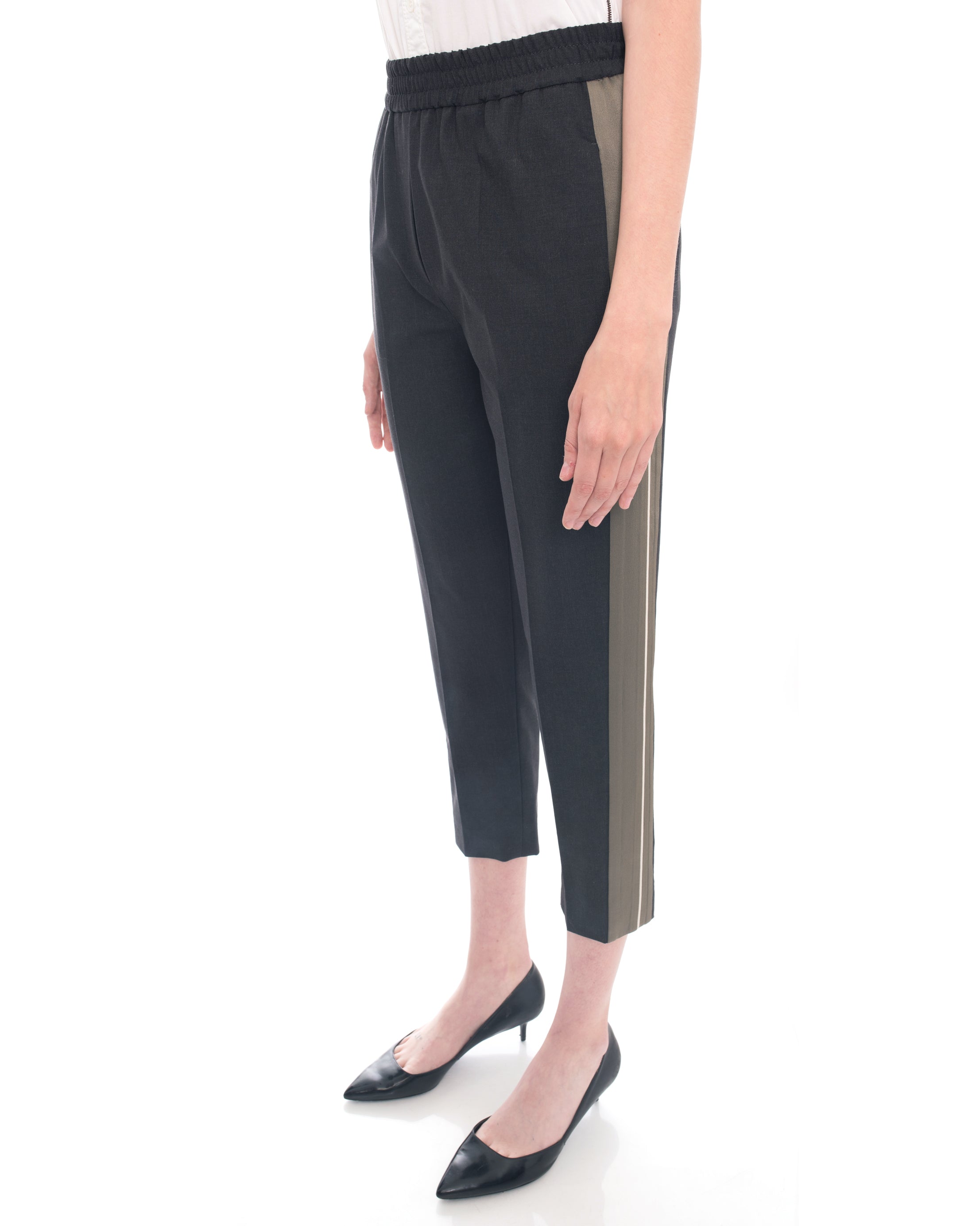 Brunello Cucinelli Men's Charcoal Grey Dress Pants with Satin Trim - Premium Formal Trousers for Business & Evening Events