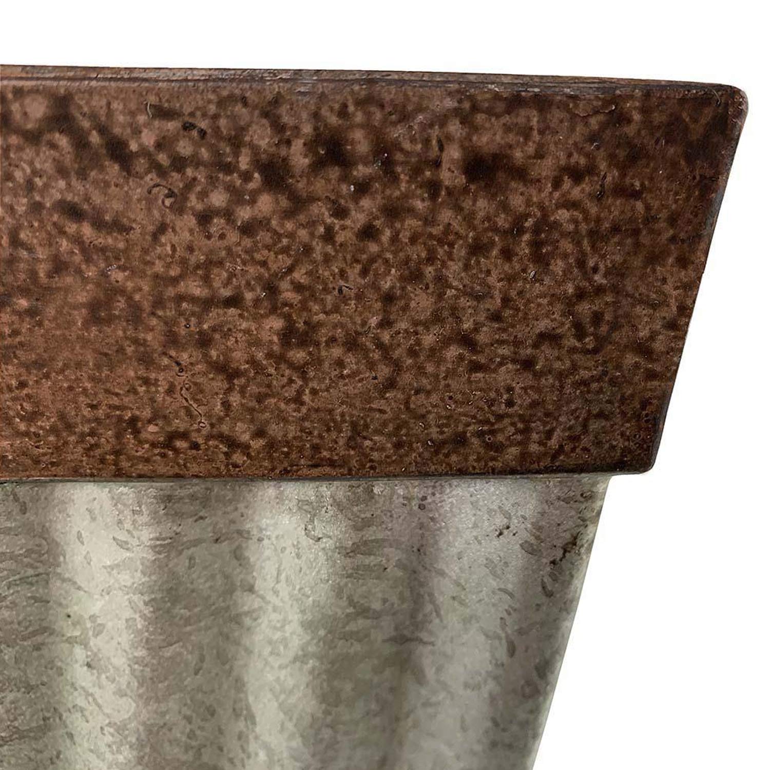 Southern Patio HDR-046851 16 Inch Square Rustic Resin Planter - Indoor/Outdoor Garden Urn Pot for Flowers, Herbs & Plants (2 Pack) - Perfect for Patio, Deck, Balcony & Home Decor