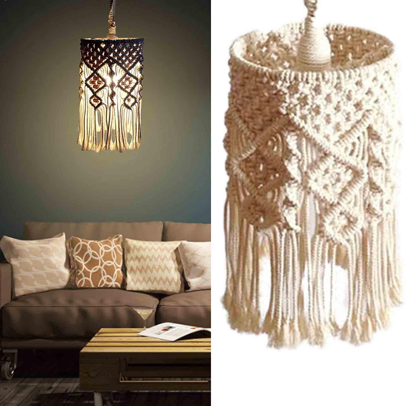 Bohemian Hand-Woven Pendant Lampshade - Soft Lighting Home Decor for Living Room, Bedroom & Dining Room (Multicolor, One Size) - Perfect for Boho, Farmhouse & Eclectic Interior Design Styles