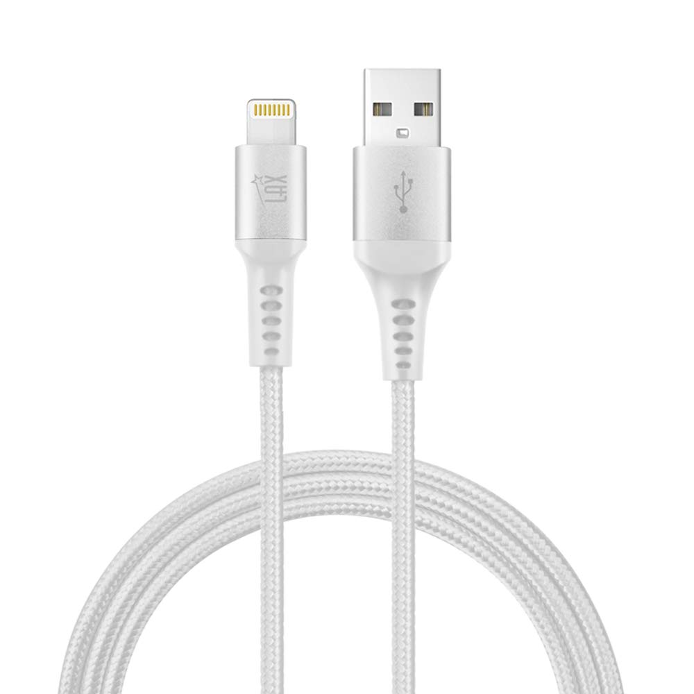 MFi Certified iPhone Charger Lightning Cable - Durable Braided USB Cord for iPhone 14/13/12/11/XS/XR/X/8/7, iPad & iPod - Fast Charging & Data Sync - Perfect for Home, Office & Travel Use