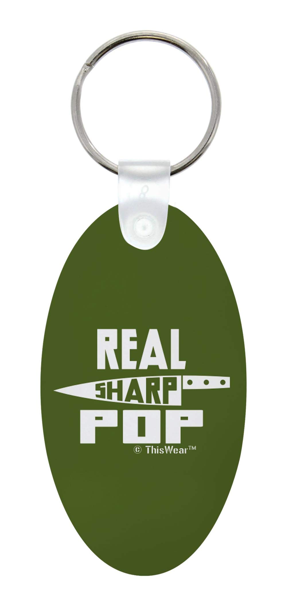 Father's Day Gift - Real Sharp Pop Knife Pun Aluminum Oval Keychain for Dad | Unique & Funny Keychain for Men | Perfect for Everyday Carry, Gifts & Collectibles