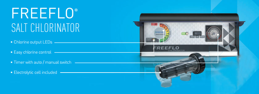 Pentair Freeflo 25RP Saltwater Pool Chlorinator with Timer - Automatic Chlorine Generator for In-Ground & Above Ground Pools | Perfect for Backyard Swimming Pools, Spas & Hot Tubs