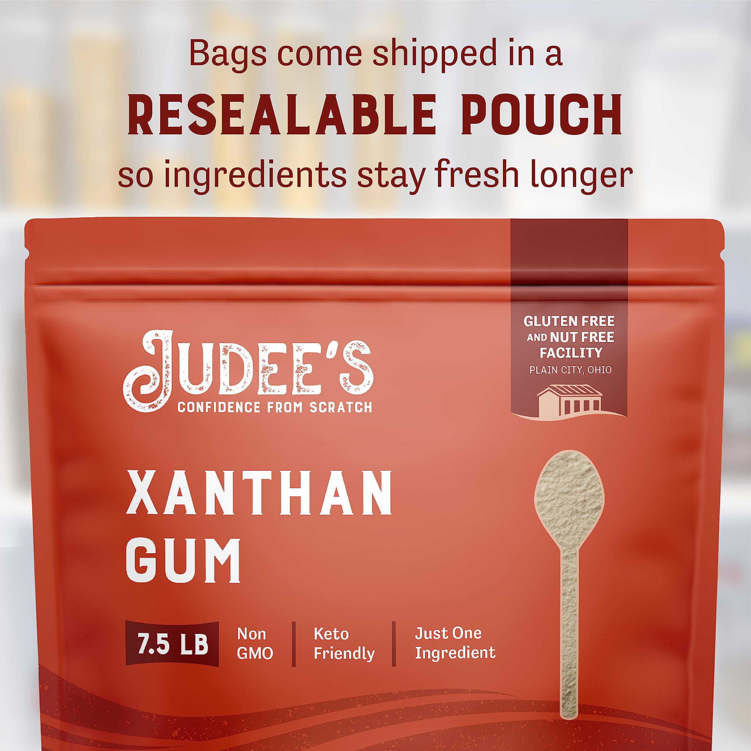 Judee's Xanthan Gum - 7.5 lb Bulk (2.4 kg) - Gluten-Free Baking Thickener for Keto, Paleo & Vegan Recipes - Perfect for Syrups, Soups, Sauces, Dressings & Baked Goods - Improves Texture & Thickness in Dough, Ice Cream & Smoothies