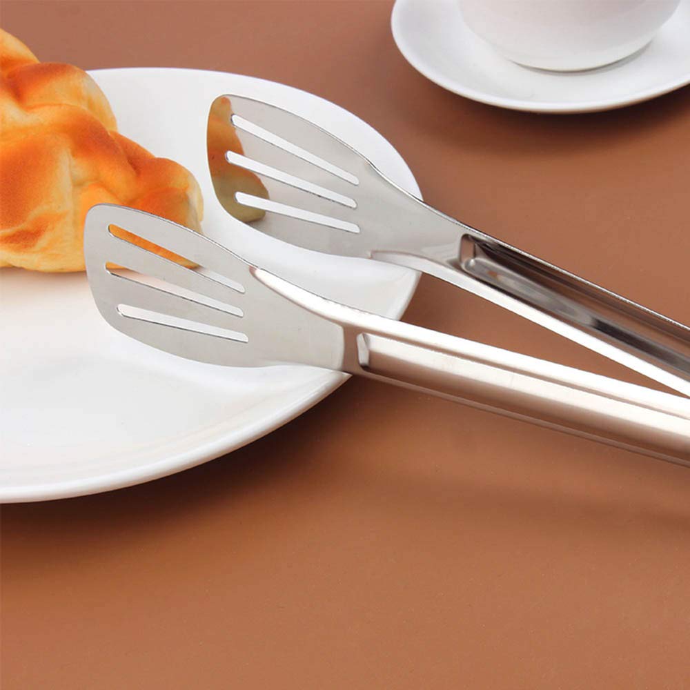 Premium Stainless Steel Kitchen Tongs - Heat-Resistant Food Tongs for Cooking, Baking, BBQ & Buffet Serving - Ideal for Pastry, Bread, Salad & Grilling (Set of 2) - Perfect for Restaurants, Catering & Home Kitchens