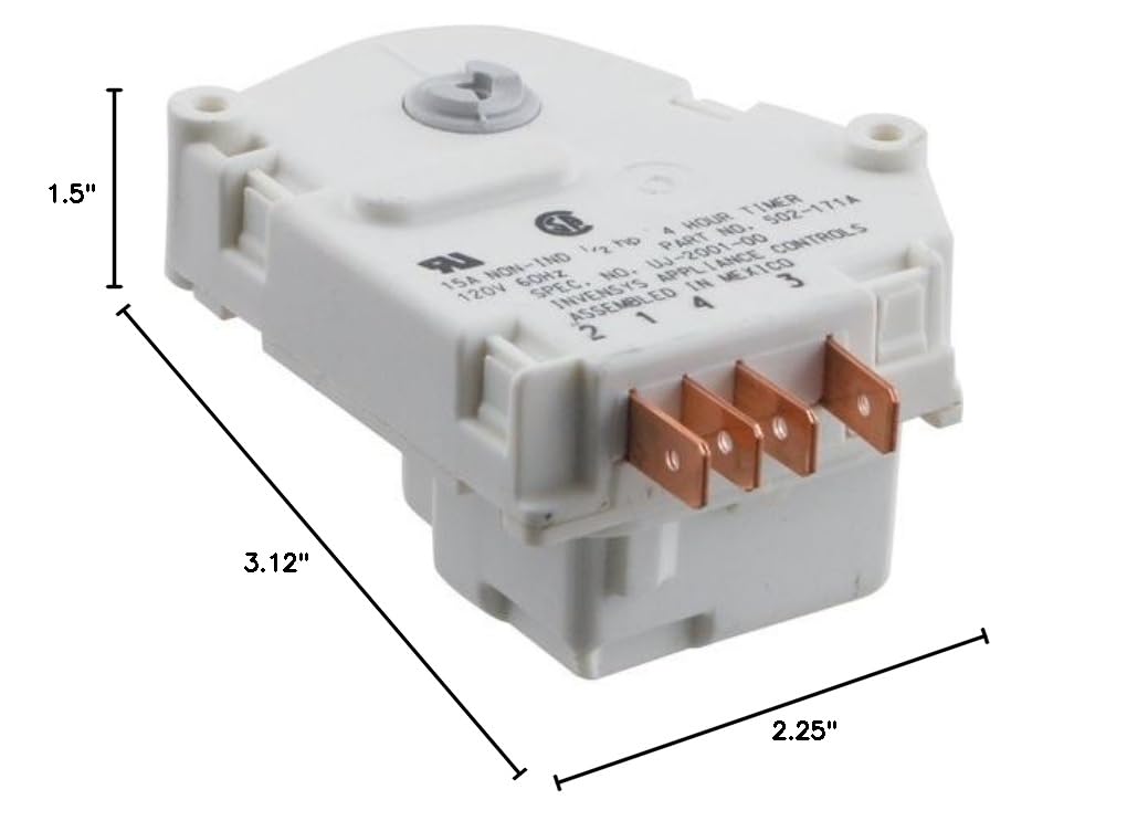 Defrost Timer 120V 15 Amp 502-143A - Commercial Refrigerator & Freezer Defrost Control for Walk-in Coolers, Restaurant Equipment, and HVAC Systems