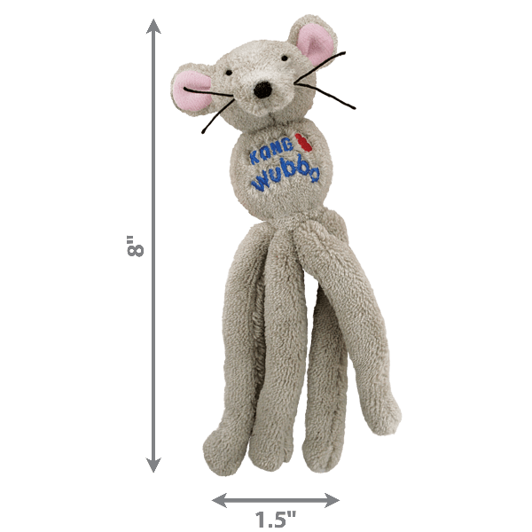 KONG Wubba Mouse Cat Toy - Interactive Pet Toy for Cats with Squeaker, Durable & Fun - Perfect for Indoor Play, Exercise & Bonding with Your Feline Friend