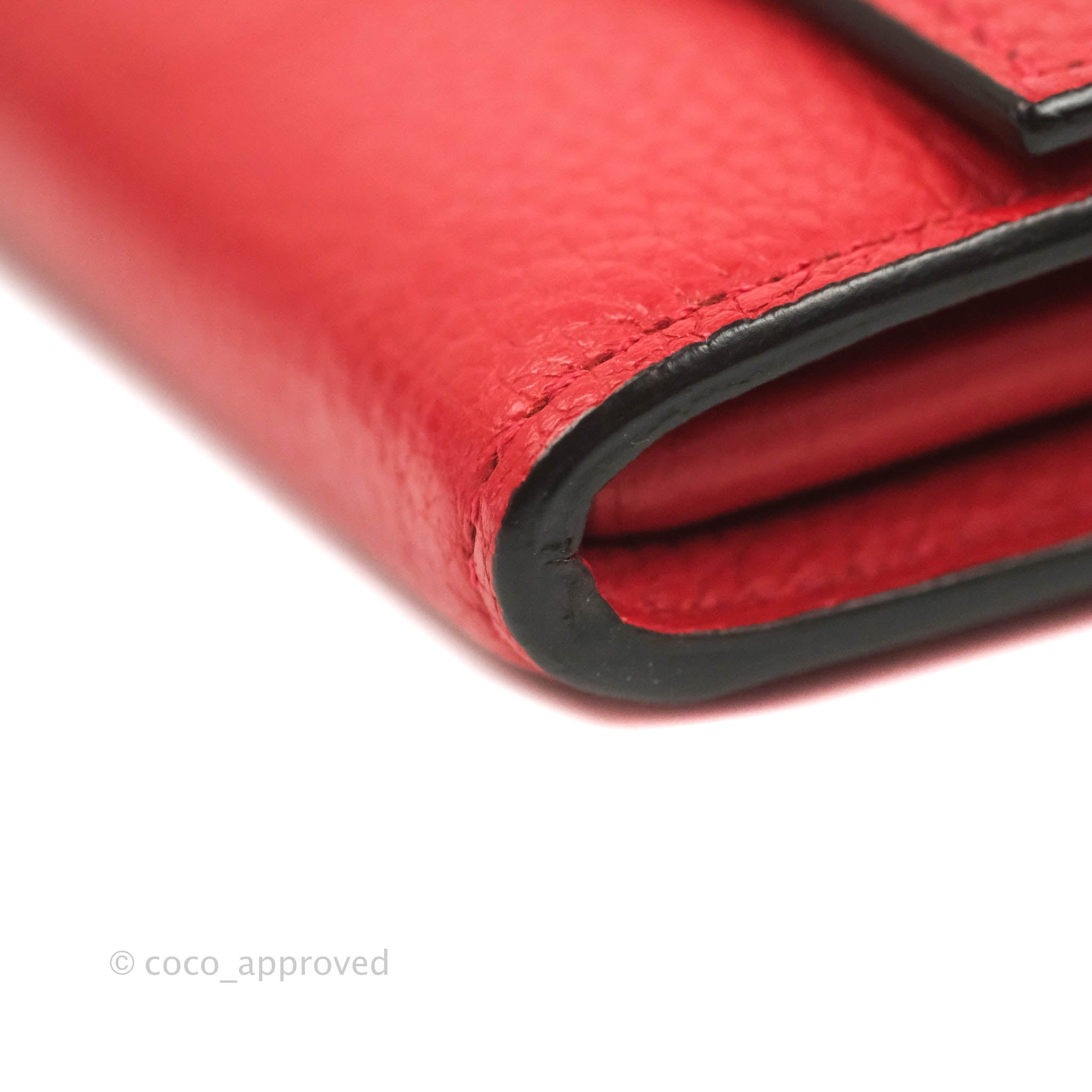 Celine Large Multifunction Flap Wallet in Red Grained Leather - Stylish Women's Crossbody Bag for Everyday Use & Travel Accessories