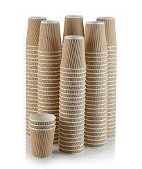 500 Pack 8oz / 250ml Disposable Coffee Cups - Triple Walled Ripple Paper Cups for Hot & Cold Drinks - Vending Machine & Party Supplies - Perfect for Coffee Shops, Offices, and Catering Events