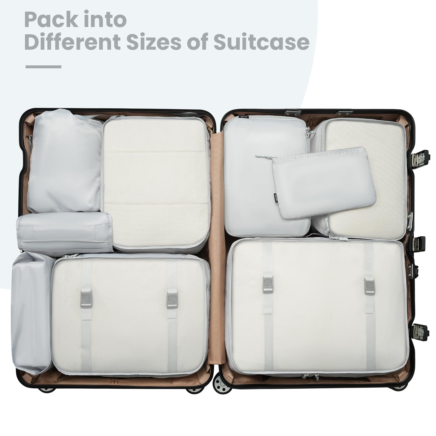 BAGAIL 8-Piece/10-Piece Travel Packing Cubes Set - Lightweight Luggage Organizers with Multiple Sizes for Suitcases, Carry-Ons & Backpacks - Perfect for Business Trips, Vacations & Weekend Getaways