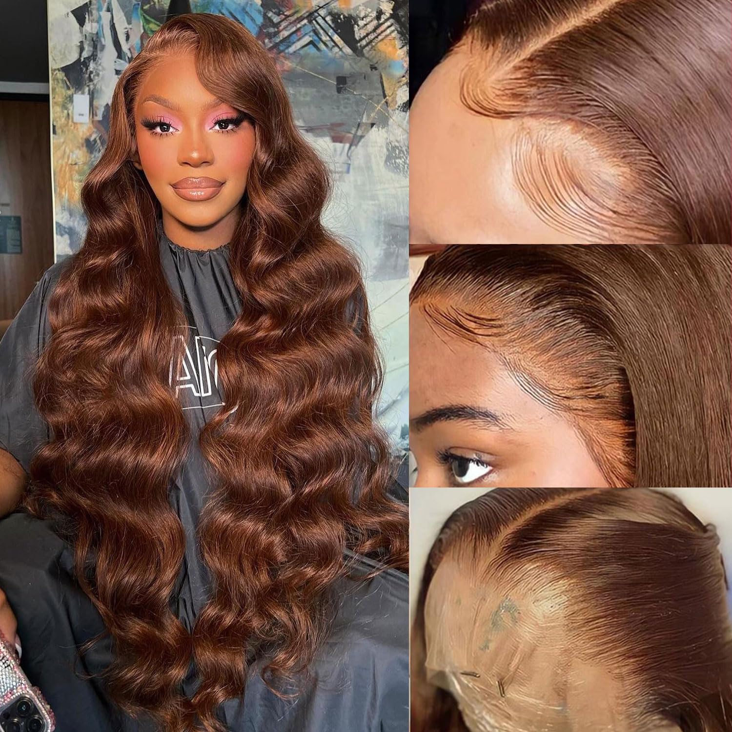 13x4 HD Brown Human Hair Wig 28 Inch Body Wave Lace Front Wigs with Baby Hair - Glueless Pre-Plucked 200% Density #4 Color for Women | Perfect for Daily Wear, Cosplay & Special Occasions