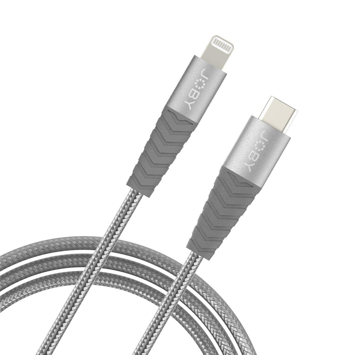 Joby 6.6' USB Type-C to Lightning Cable - Fast Charging & Sync Compatible with iPhone/iPad (Space Gray) | Perfect for Home, Office & Travel Charging