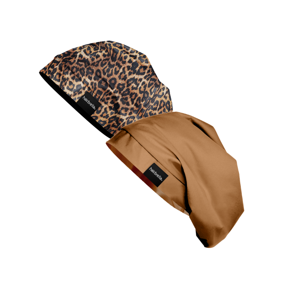 Hairbrella Satin Lined Sleep Cap for Curly & Natural Hair - 2 Pack Bundle | Soft & Breathable Night Cap for Hair Protection & Moisture Retention | Perfect for Bedtime, Travel & Salon Visits