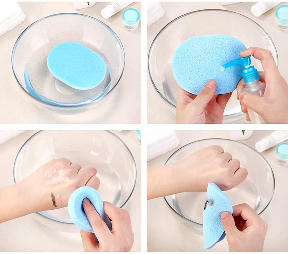Magic Makeup Remover Sponge Stick - 12 Pack Soft Face Cleansing Puffs for Women & Girls, Colorful Beauty Blenders for Gentle Exfoliation & Makeup Removal - Perfect for Travel, Daily Skincare & Cosmetic Routines