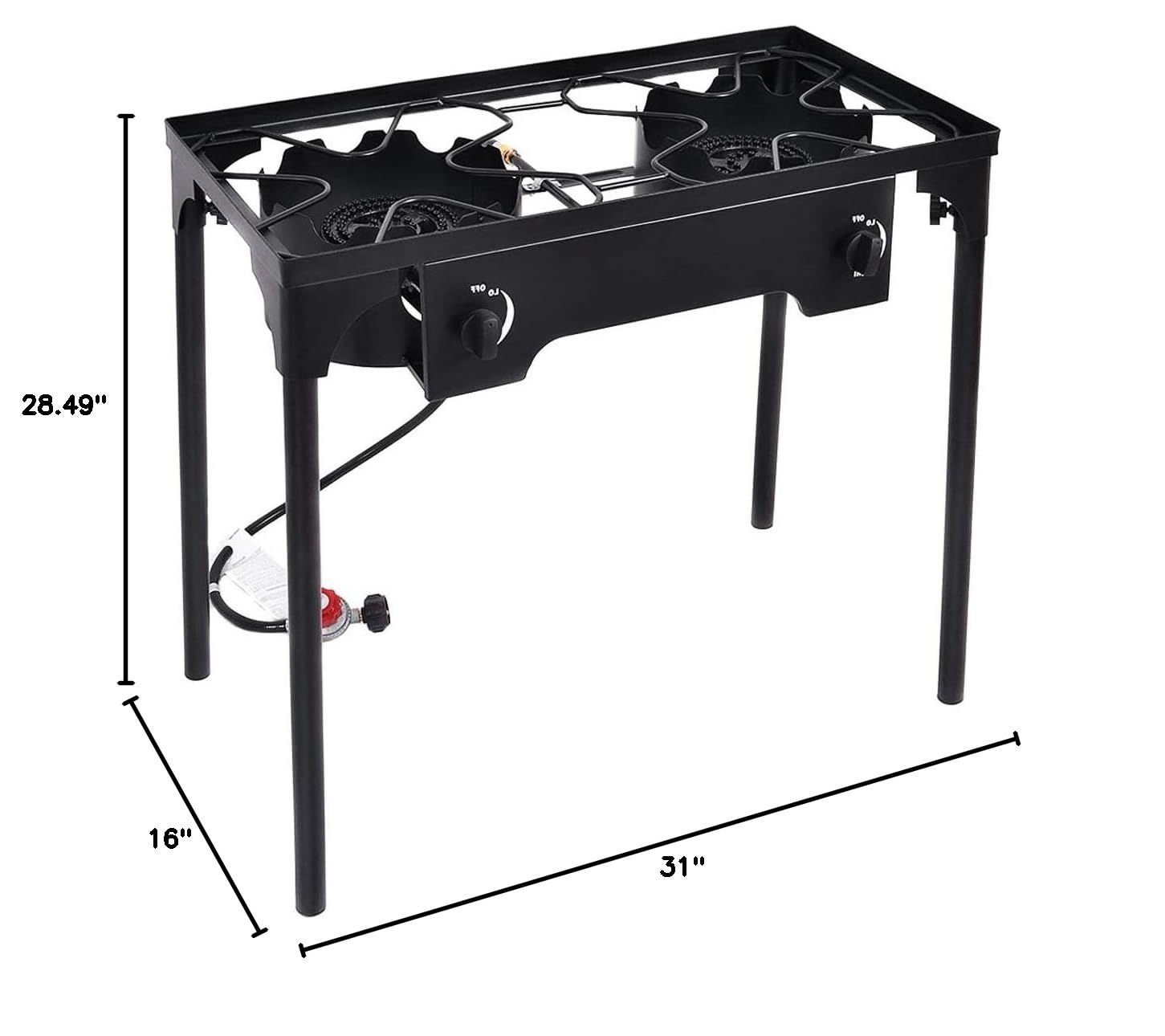Renatone 150,000BTU Portable Propane Gas Stove - Dual Burner Outdoor Camping Stove with Detachable Legs | Perfect for Backpacking, Tailgating & Emergency Cooking