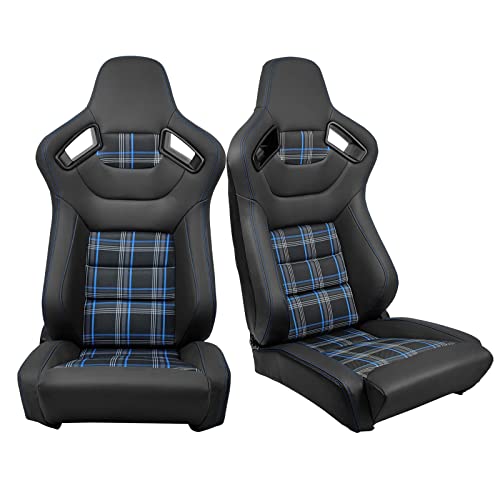 Upgraded Version - Black + Blue Plaid - Pair