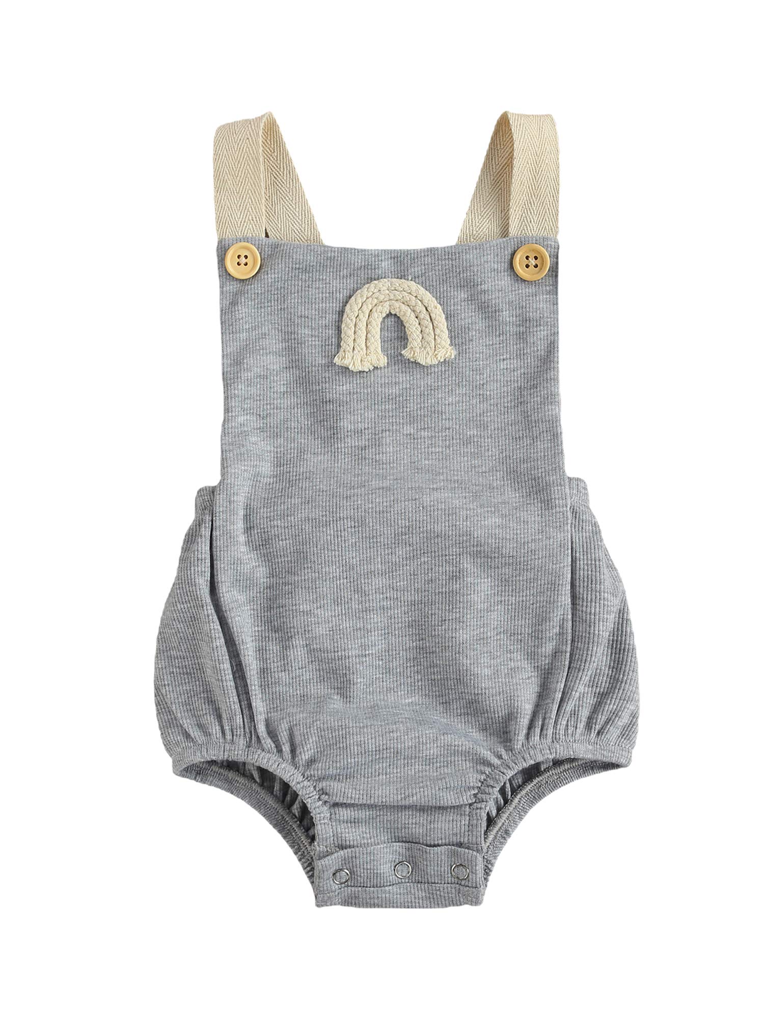 Newborn Baby Girls Summer Clothes - Rainbow Sleeveless Romper Jumpsuit & Halter Playsuit | Backless Bodysuit for Infants | Perfect for Beach, Park & Summer Outings