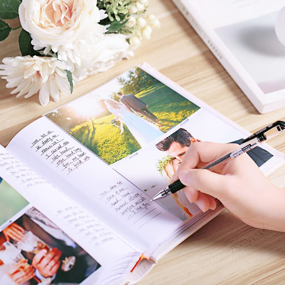 4x6 Wedding Photo Album Holds 200 Photos - Embossed 'Our Wedding' Cover with Photo Insert & Memo Space - Scrapbook for Family, Couples, Anniversaries, Birthdays & Christmas Memories - Perfect for Wedding Gifts, Bridal Showers & Anniversary Presents