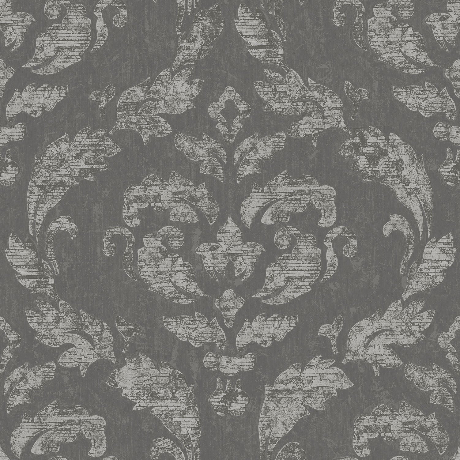 Ambiance Collection Charcoal/Silver Sample In Lay Wallpaper - Peel and Stick Removable Wallpaper for Bedroom, Living Room, Home Decor