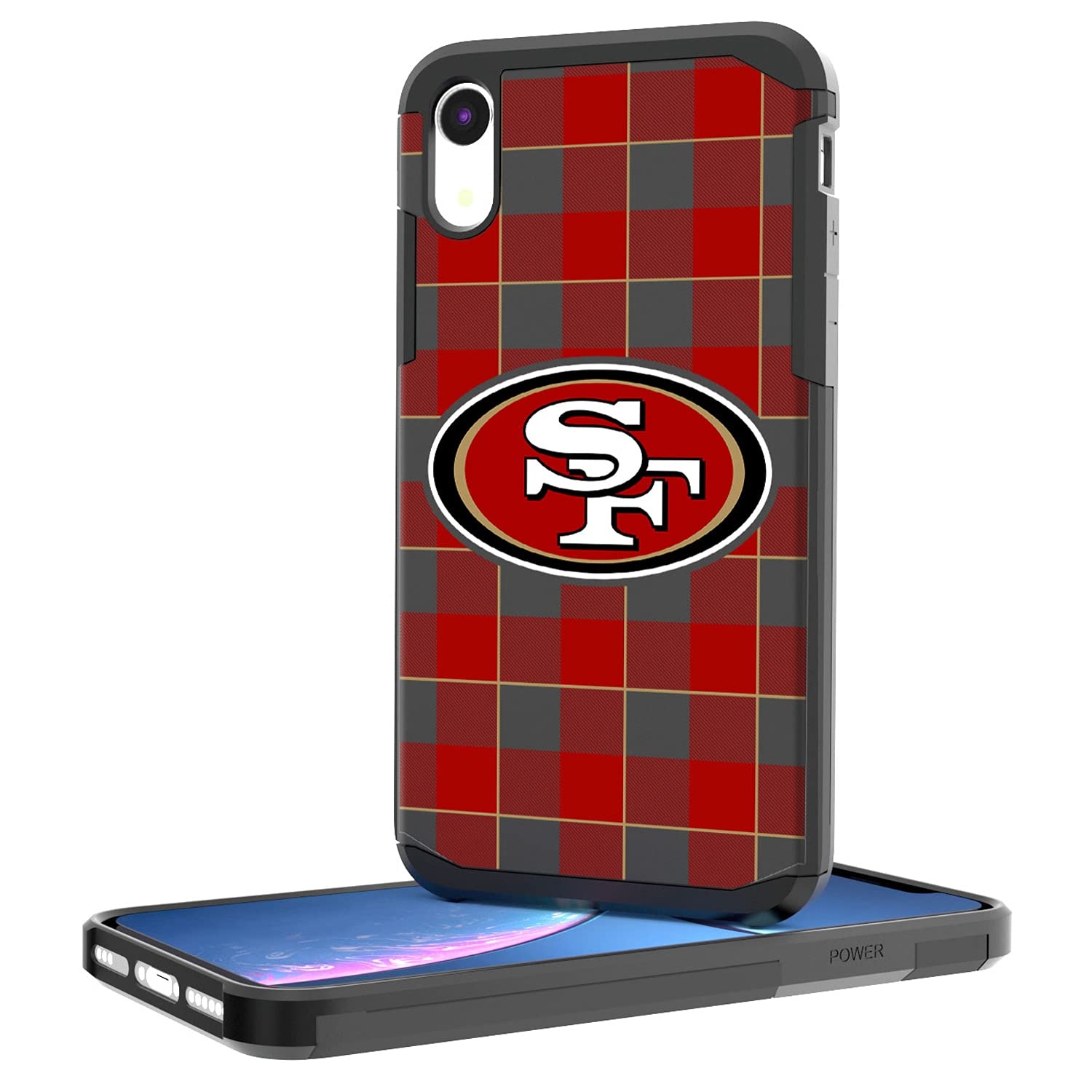 NFL iPhone Case - Rugged Plaid Design with Strategic Printing | Durable Protection for Football Fans | Perfect for Game Days & Outdoor Activities