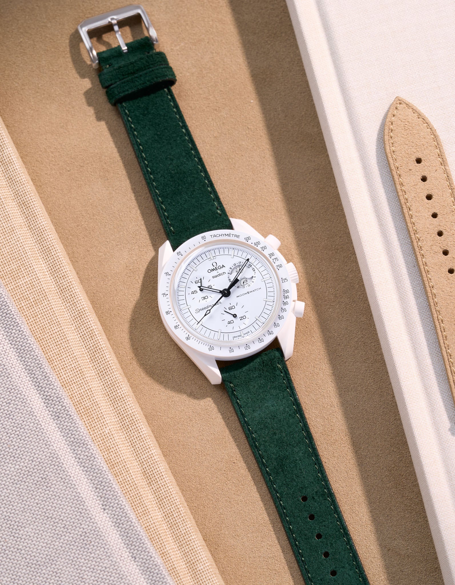 Omega X Swatch Mission to the Moonphase Full Moon Genuine Leather Watch Straps - Replacement Band for Moon Watch - Perfect for Dress Watches, Casual Wear & Space-Themed Collections