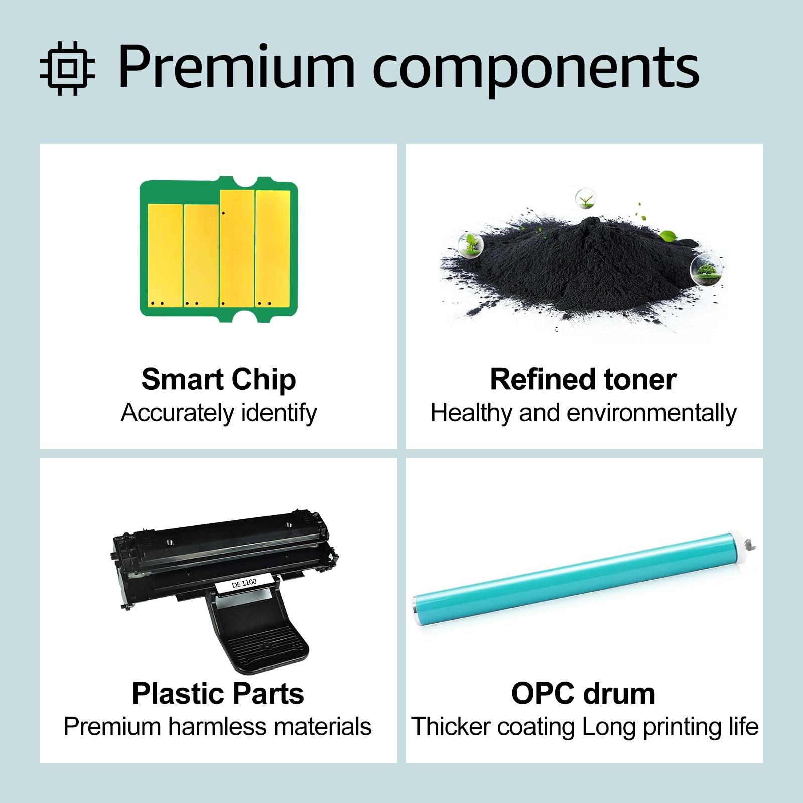 Greencycle 1 Pack Black Toner Cartridge Replacement for Dell 1100/De1110 (310-6640, 310-7660) - Compatible with Laser Printers - Ideal for Home & Office Printing Needs