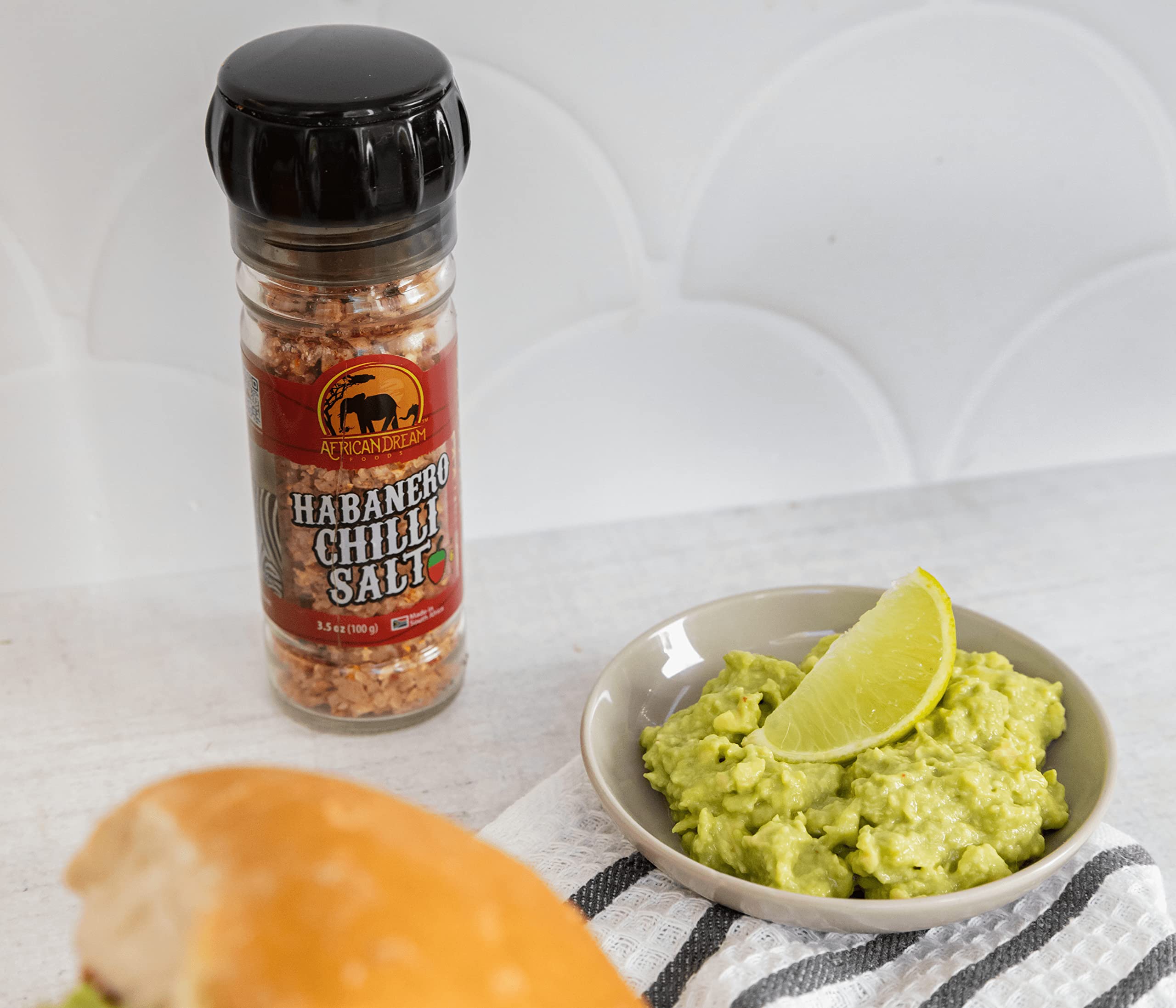 African Dream Foods Habanero Spicy Salt Seasoning - Natural African Habaneros & Sea Salt Blend - Perfect for Grilling Meat, Chicken, Seafood - Reusable Grinder, 3.5 oz (2-Pack) - Great for BBQ, Cooking & Spicy Food Lovers