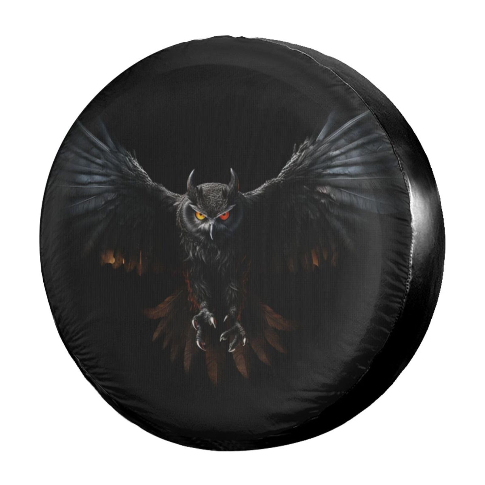 Owl in The Night Spare Tire Cover - 17 Inch Dust-Proof Wheel Protector for Trailers, RVs, SUVs & Vehicles | Perfect for Camping, Road Trips & Outdoor Adventures