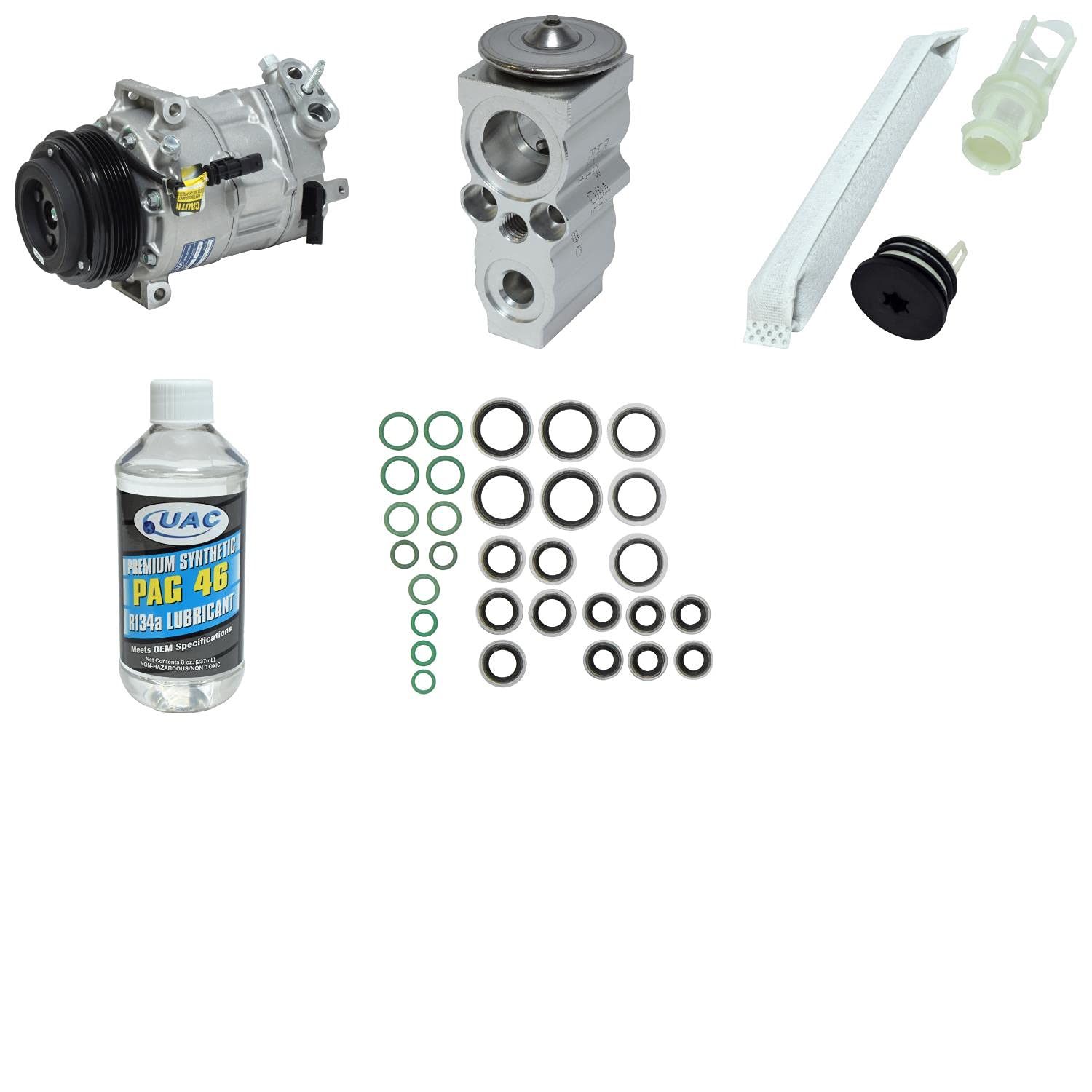 KT 5395 A/C Compressor and Component Kit - Complete Car Air Conditioning Repair Set for Home Mechanics & DIY Auto Cooling System Fixes