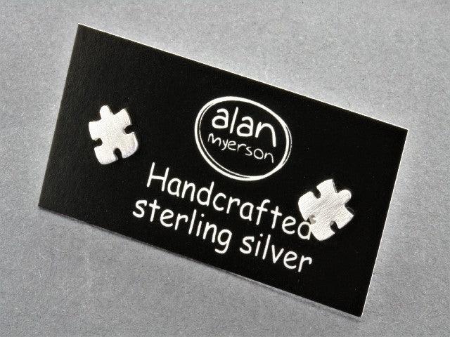 Sterling Silver Puzzle Stud Earrings - Unique Geometric Design for Women & Girls - Perfect for Gifts, Parties & Everyday Wear
