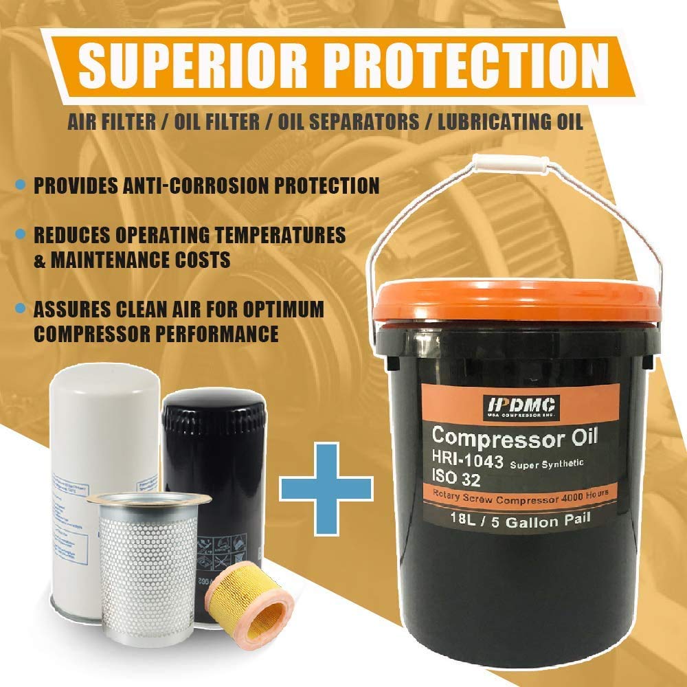 Industrial Rotary Screw Air Compressor Pump Replacement Part - 5-10HP Spin-on Oil Separator Kit for Commercial Air Compressed System Maintenance | Perfect for Workshop, Factory & Industrial Air Tool Repairs