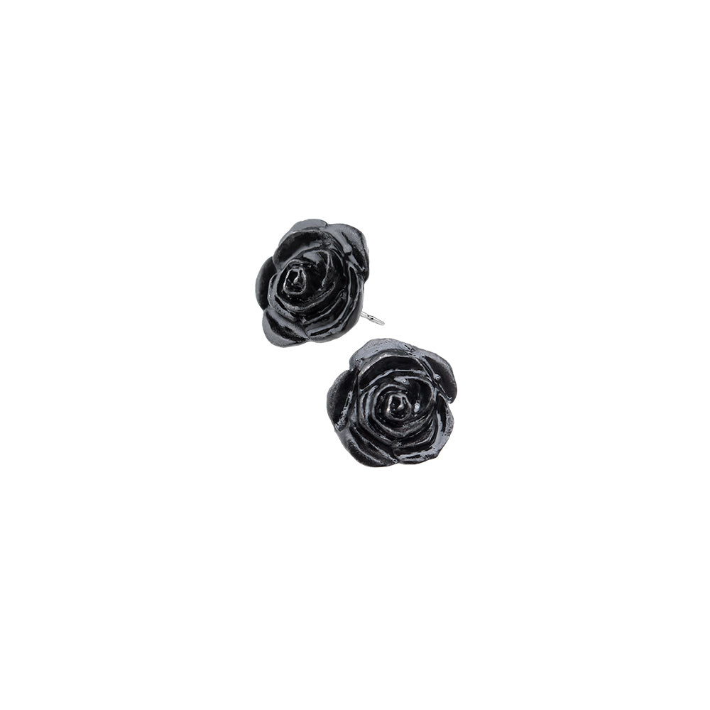 Elegant Black Rose Stud Earrings for Women - Hypoallergenic Stainless Steel Earrings - Perfect for Parties, Weddings & Everyday Wear