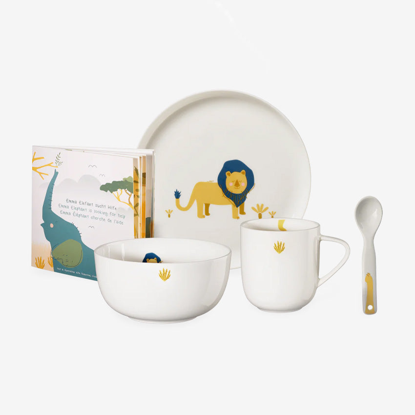 Asa Germany Kids Tableware Set - 5-Piece Durable Plastic Dinnerware for Children | Perfect for Home, School, and Picnic Use