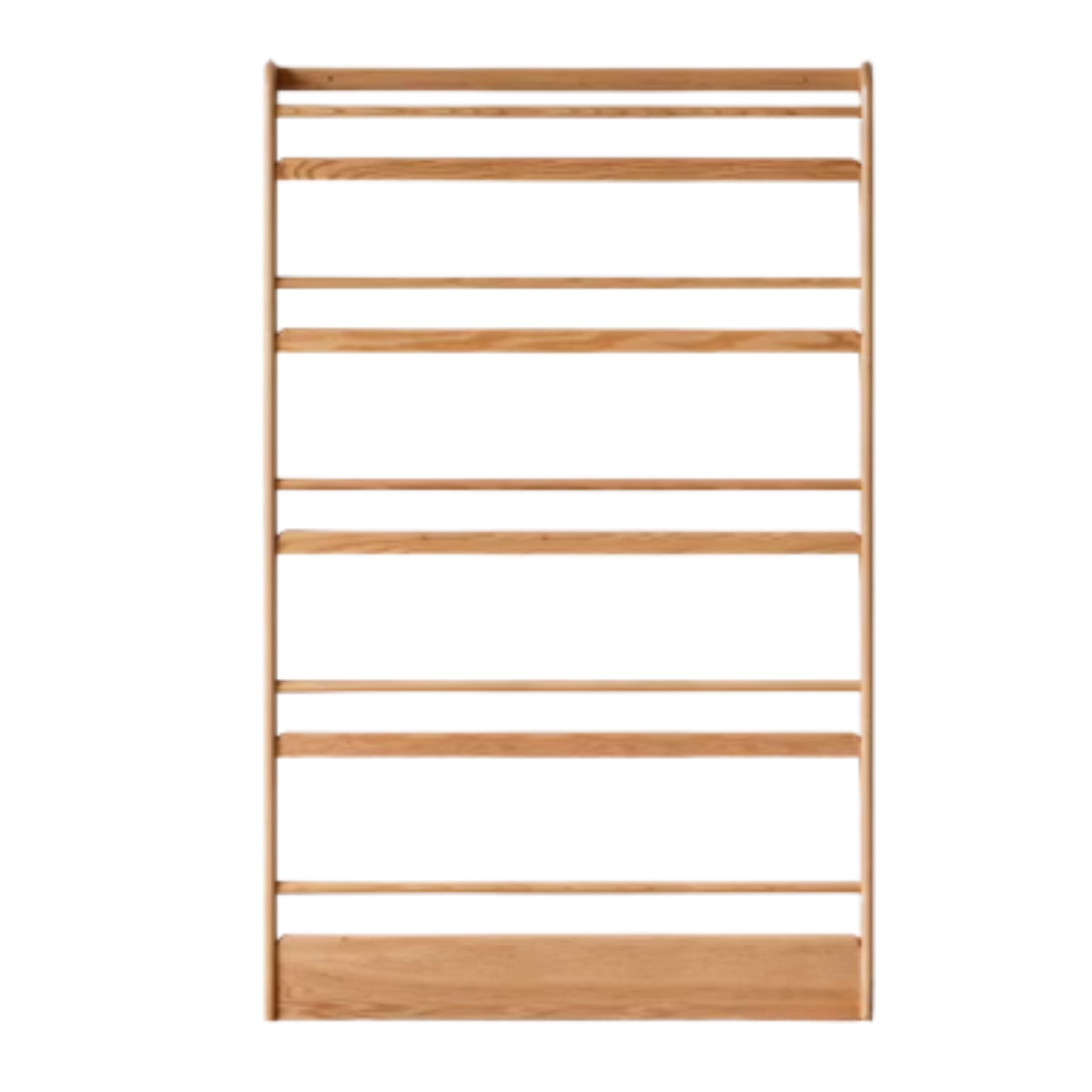 Solid Oak Wood Wall-Mounted Ultra-Thin Bookshelf - Modern Floating Shelf for Living Room, Bedroom, or Office Storage & Display