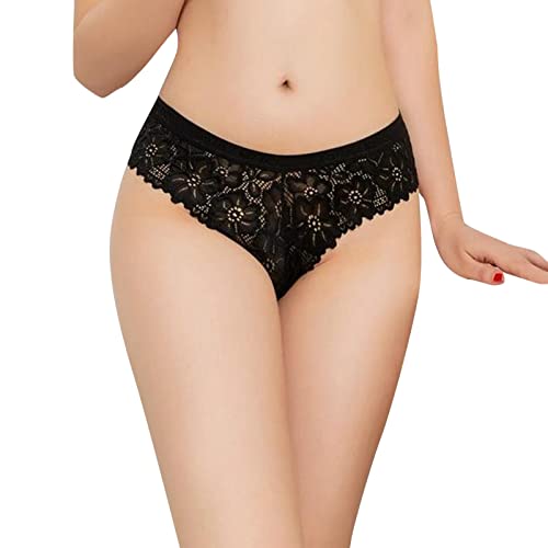 Sexy High Waisted Lace Patchwork Panties for Women - Comfortable Lingerie Thong & Boy Shorts (Black, Size S) | Perfect for Date Night & Everyday Wear