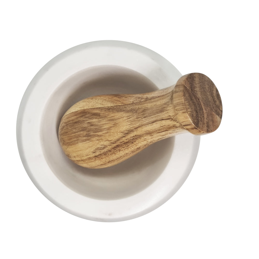 Premium Marble Mortar and Pestle Set - 13x9cm Natural Stone Spice Grinder for Herbs, Spices & Garlic - Perfect for Cooking, Grinding & Crushing in Kitchen & Apothecary Use