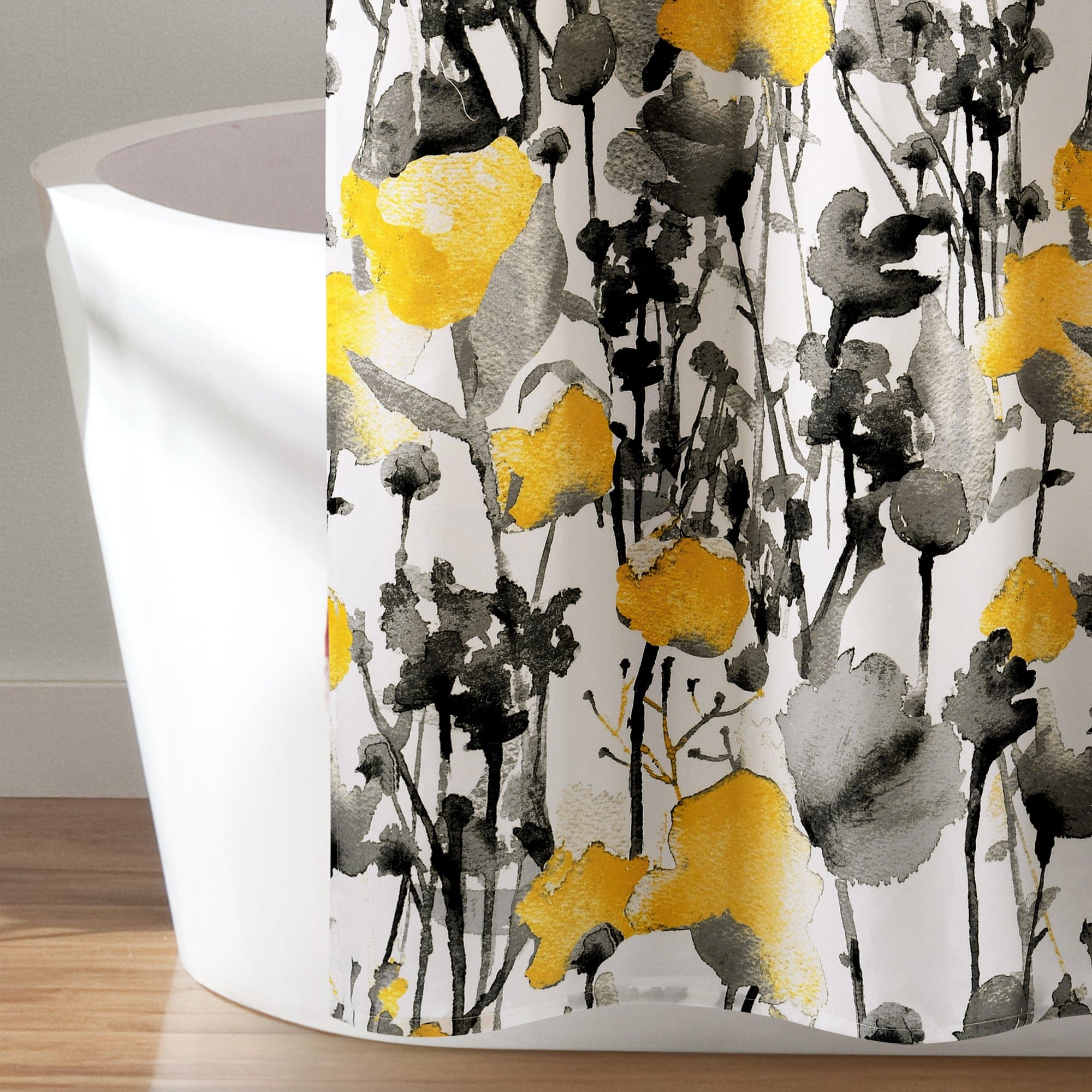 Zuri Flora Waterproof Fabric Shower Curtain - Elegant Bathroom Decor for Modern Homes & Spa-Like Showers