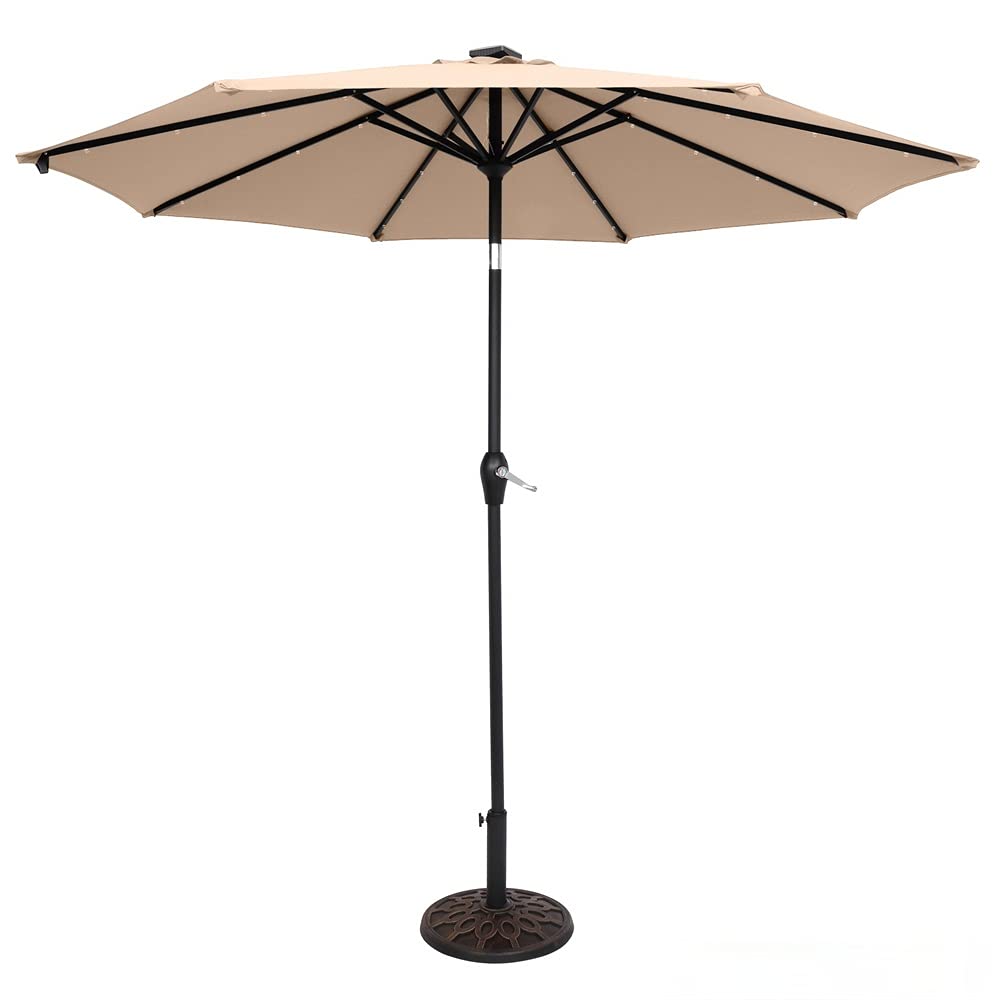 9FT Outdoor Patio Umbrella - Waterproof Folding Sunshade with Wind Vent for Garden, Poolside, Backyard & Restaurant Use - UV Protection Market Umbrella (Resin Base Not Included)