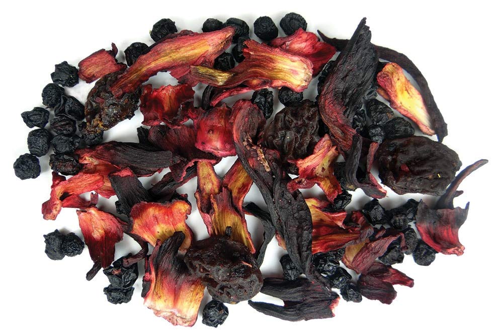 Organic Black Currant Hibiscus Herbal Tea - Caffeine Free Loose Leaf Blend, 1lb (16oz) Bulk Pack - Perfect for Iced Tea, Relaxation & Antioxidant Boost