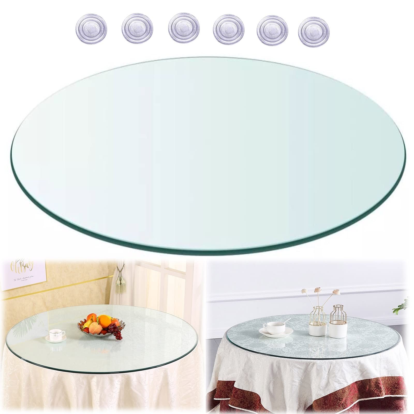 Round Tempered Glass Table Top - 1/3