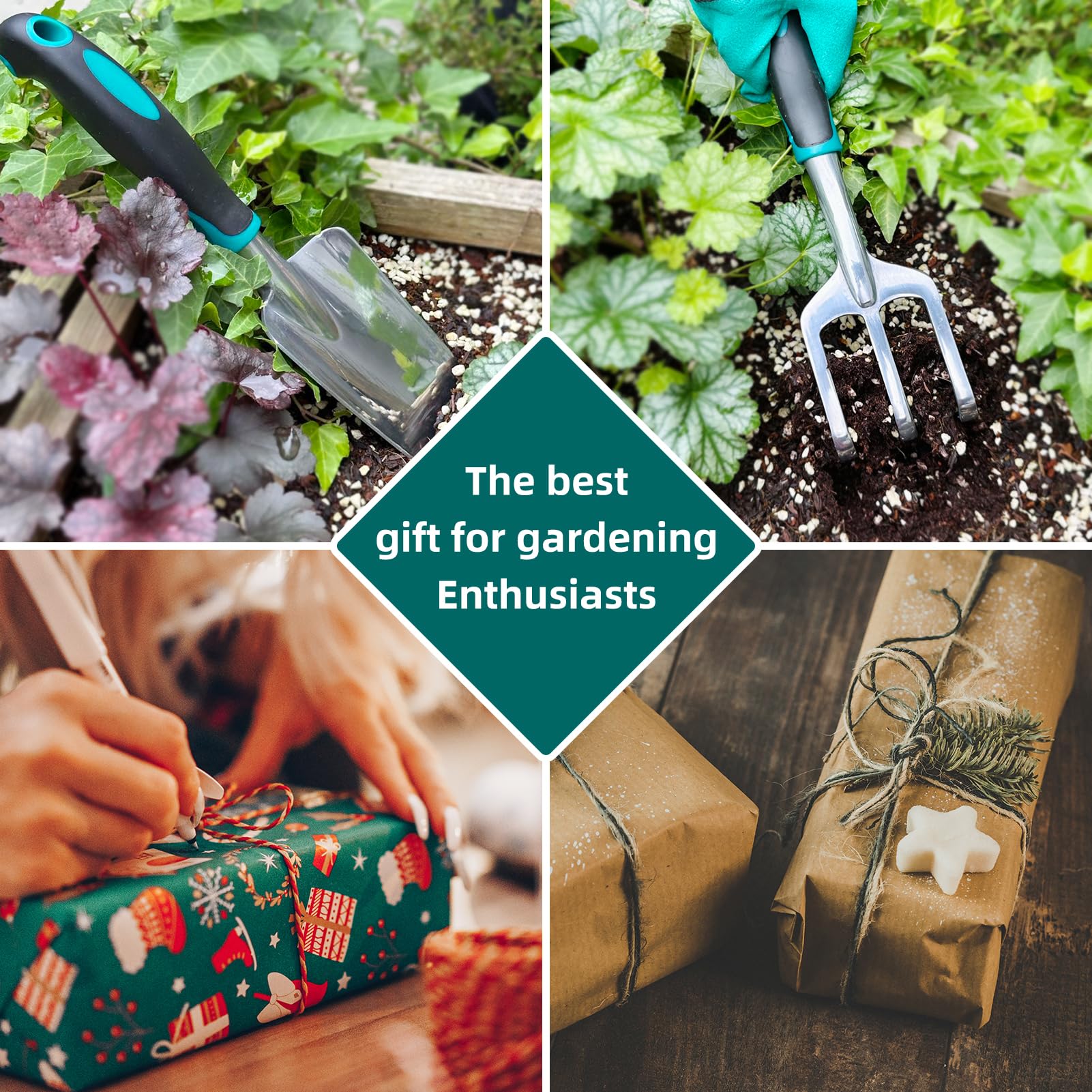 Premium Heavy Duty Gardening Tool Set with Non-Slip Rubber Grip - Complete Garden Kit with Storage Tote Bag - Ideal Gift for Women, Men, Mom & Dad - Perfect for Planting, Yard Work & Outdoor Gardening Activities