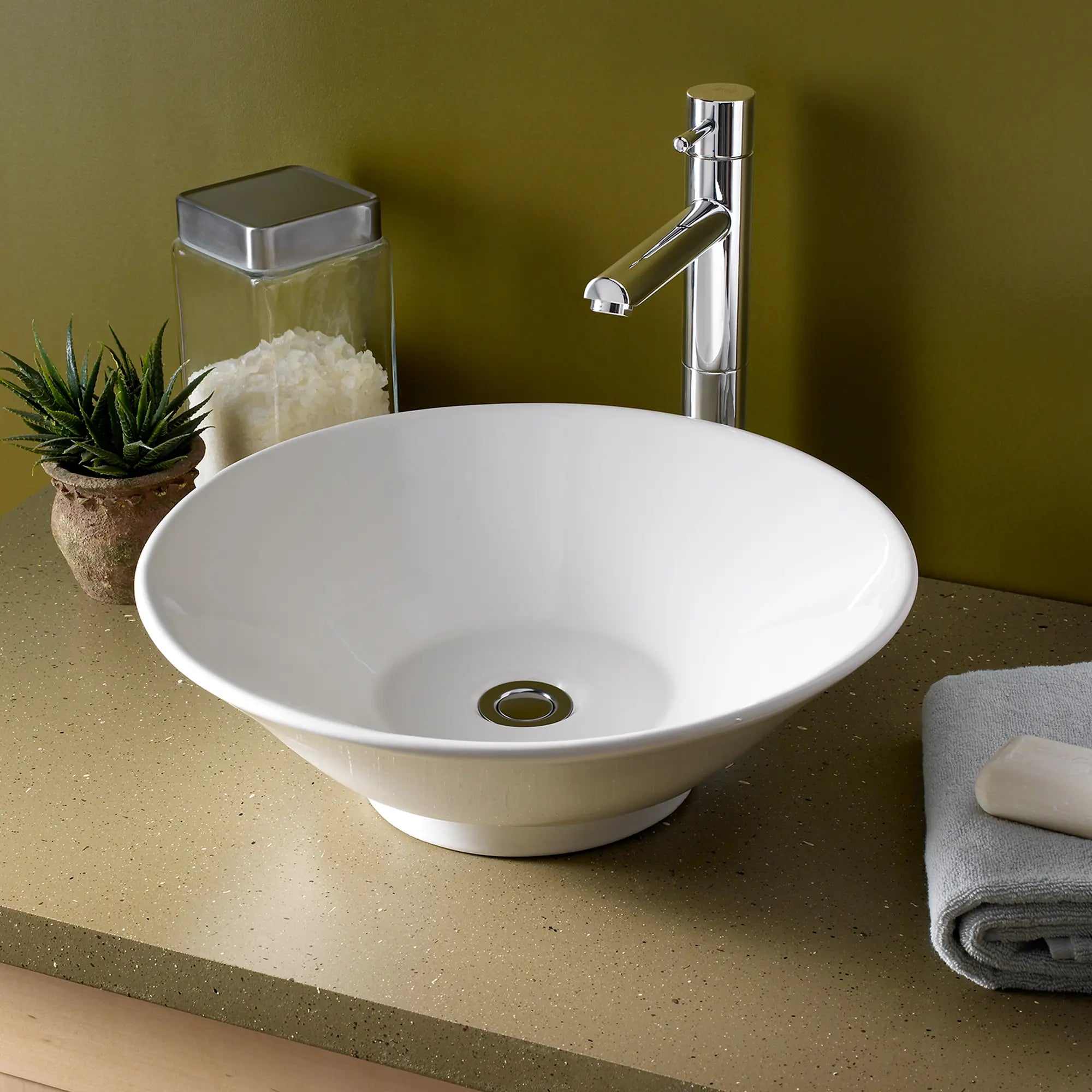 Stylish Celerity Above Counter Vessel Sink - Modern Bathroom Vanity Sink for Powder Room & Guest Bathroom Decor
