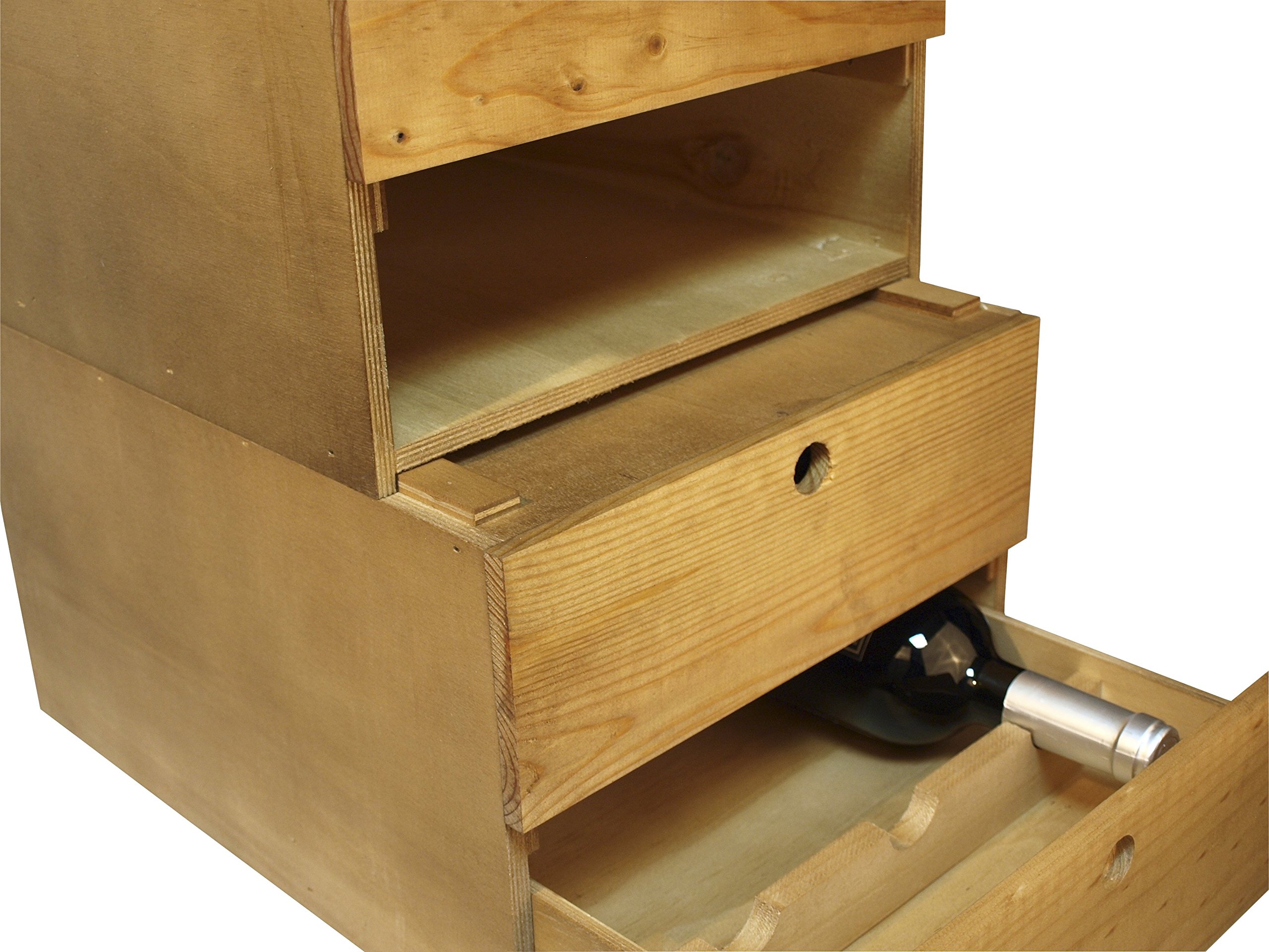 6 Bottle Wood Wine Box - Light Oak Storage Case for Wine Gifts, Collectibles & Home Decor - Perfect for Weddings, Anniversaries & Special Occasions